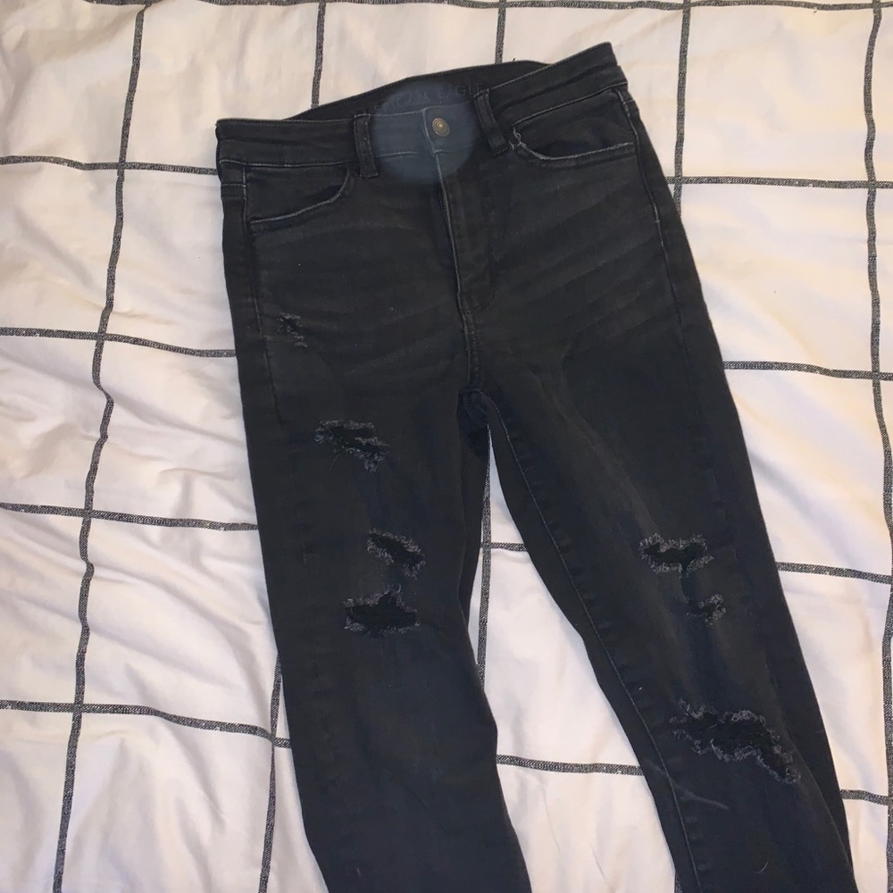 Black skinny ripped jeans
